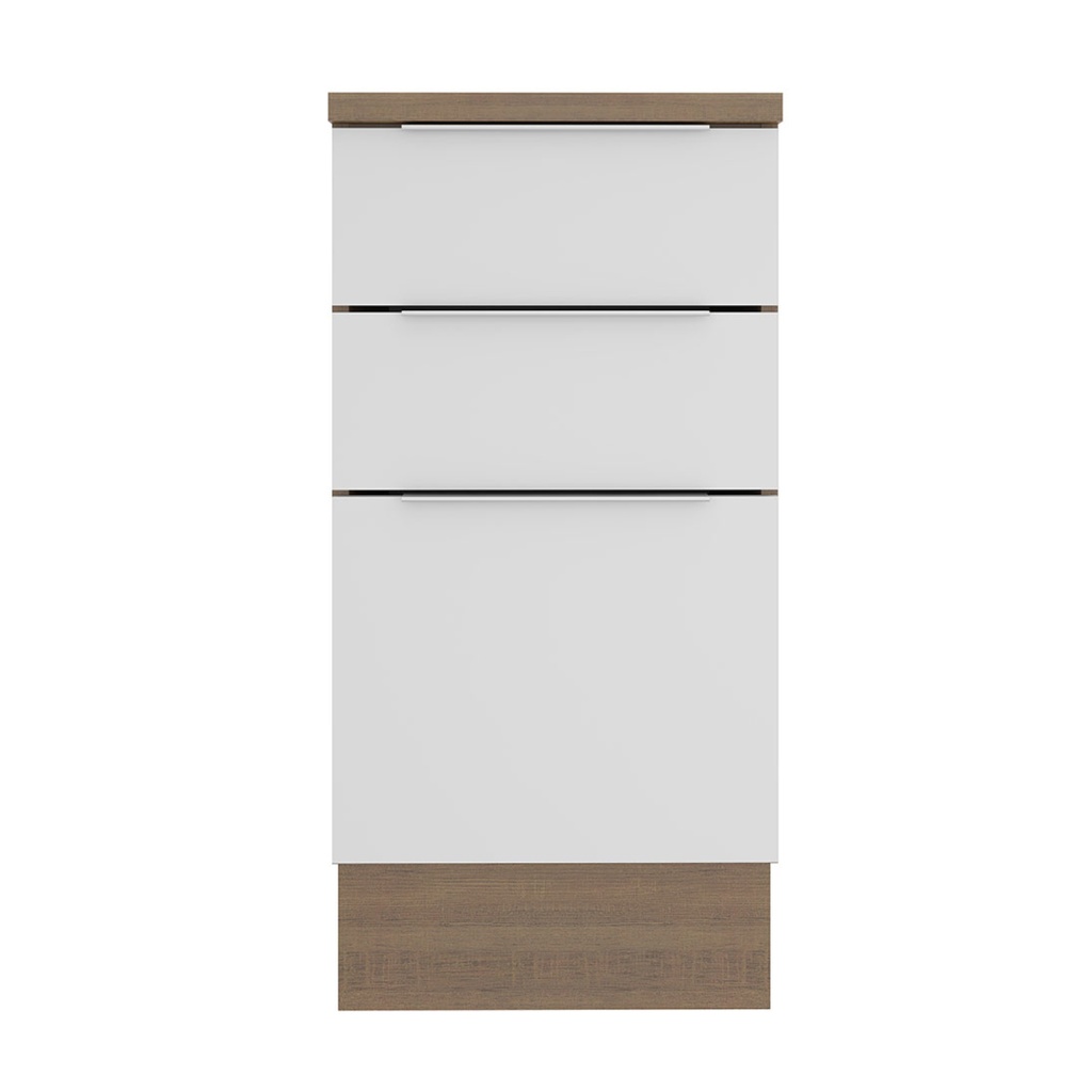 Base cocina Stella blanco 3 cajones 40cm