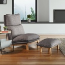 Sofá 1 Cuerpo + Ottoman Leo Gris