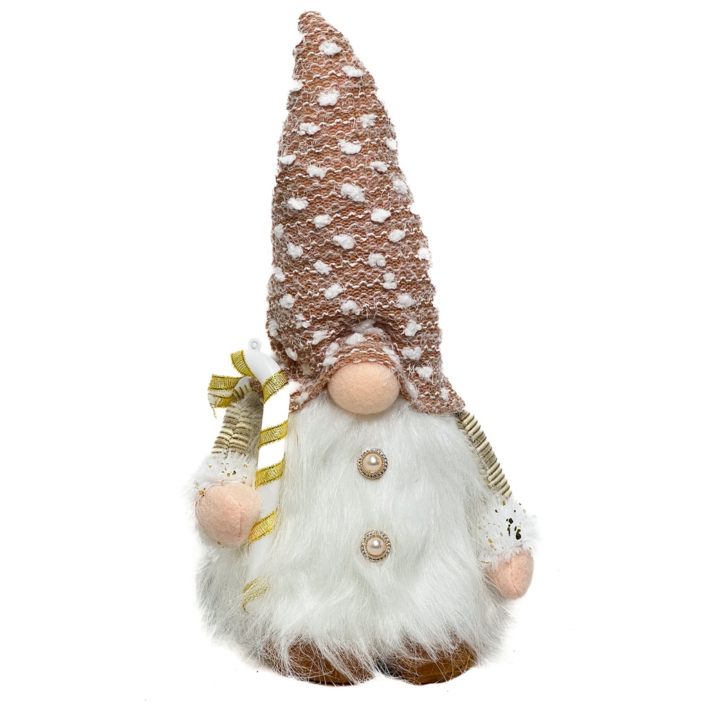 Gnomo navidad 28cm con luz dorado